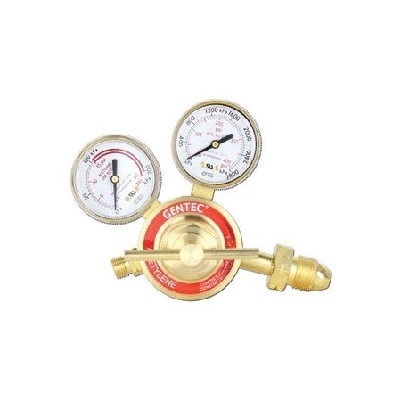 Gentec SILVER SERIES REGULATORS, SINGLE STAGE DESIGN, Med Duty Acet Regulator 752Y-15SP